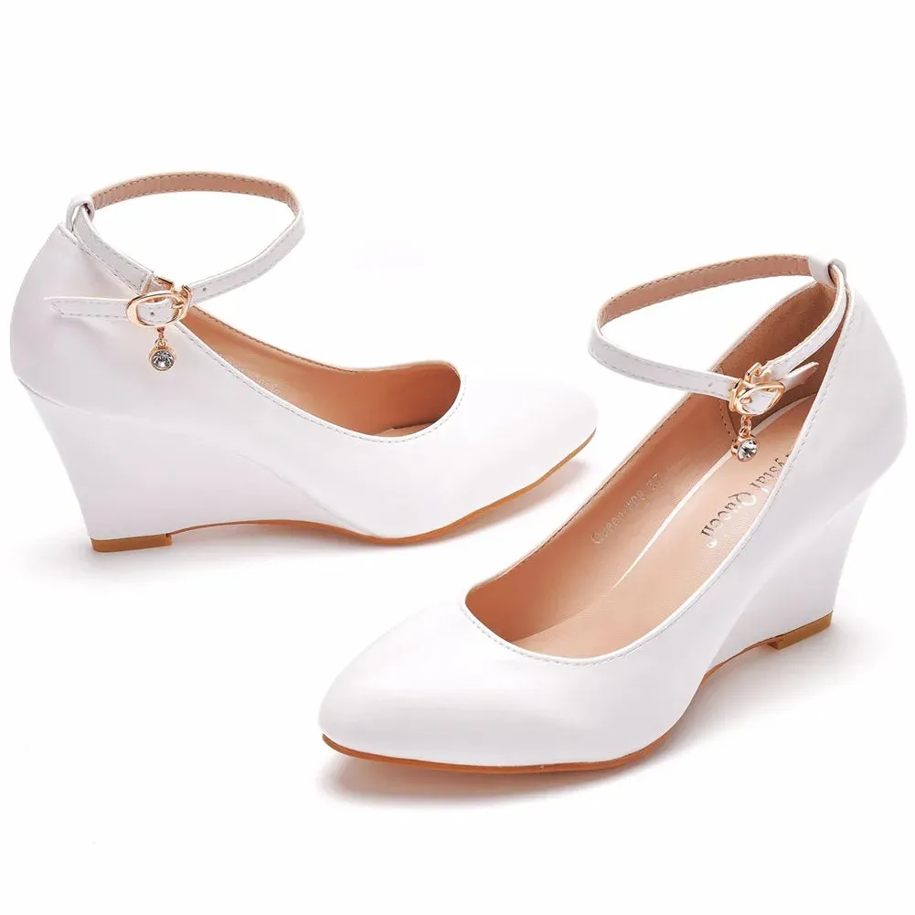 Women Bowknot Buckle Wedges Sandals