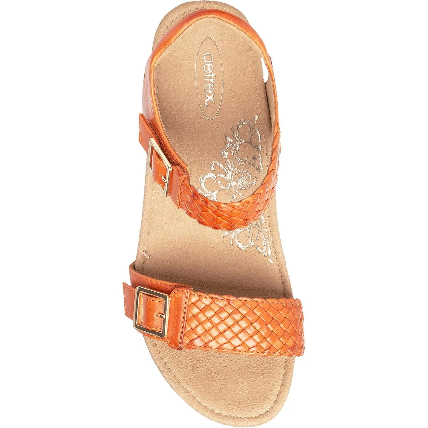 Women's Aetrex Grace Tangerine Leather
