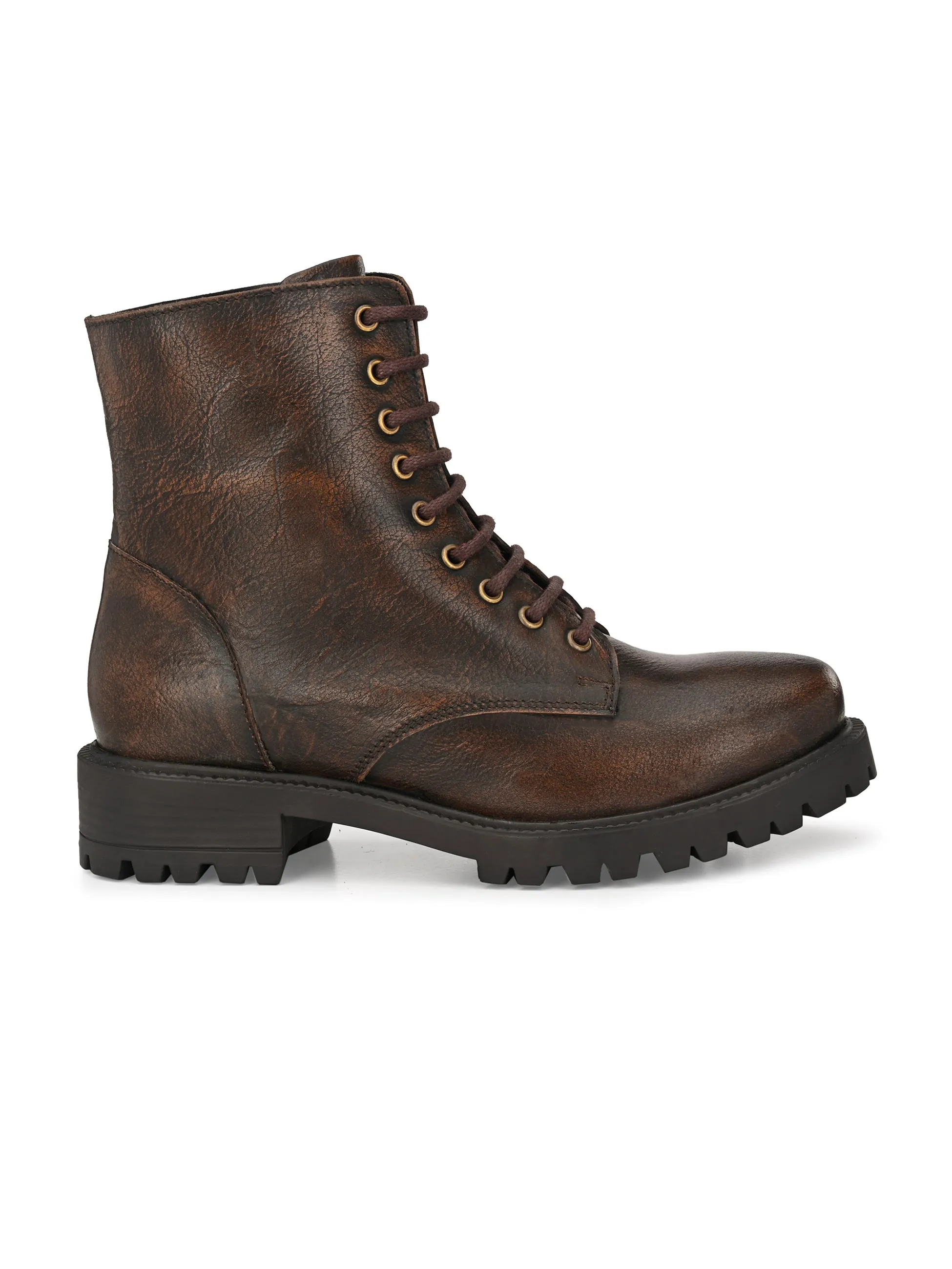 Women's Brush Off Leather Lace Up High Ankle Boot