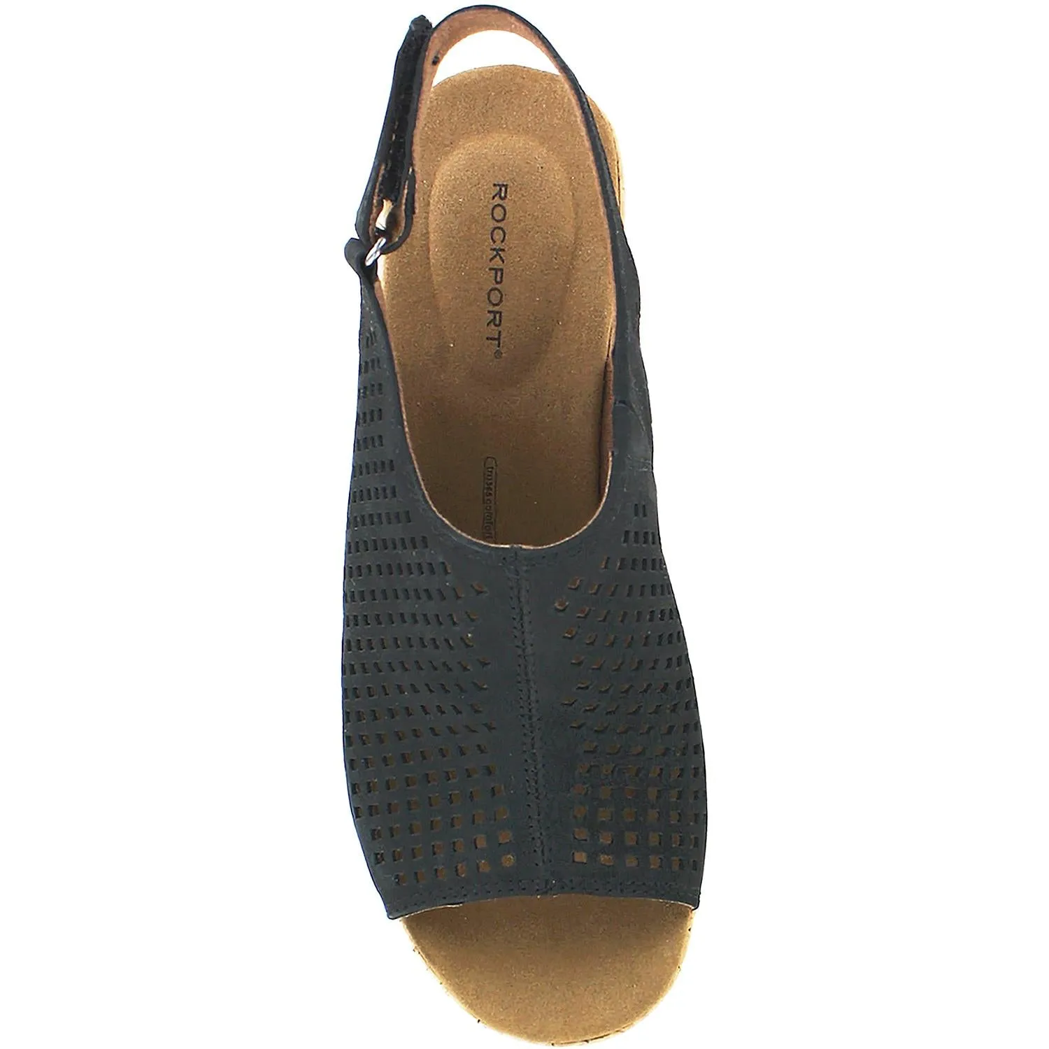 Women's Rockport Briah Perf Sling Black Nubuck