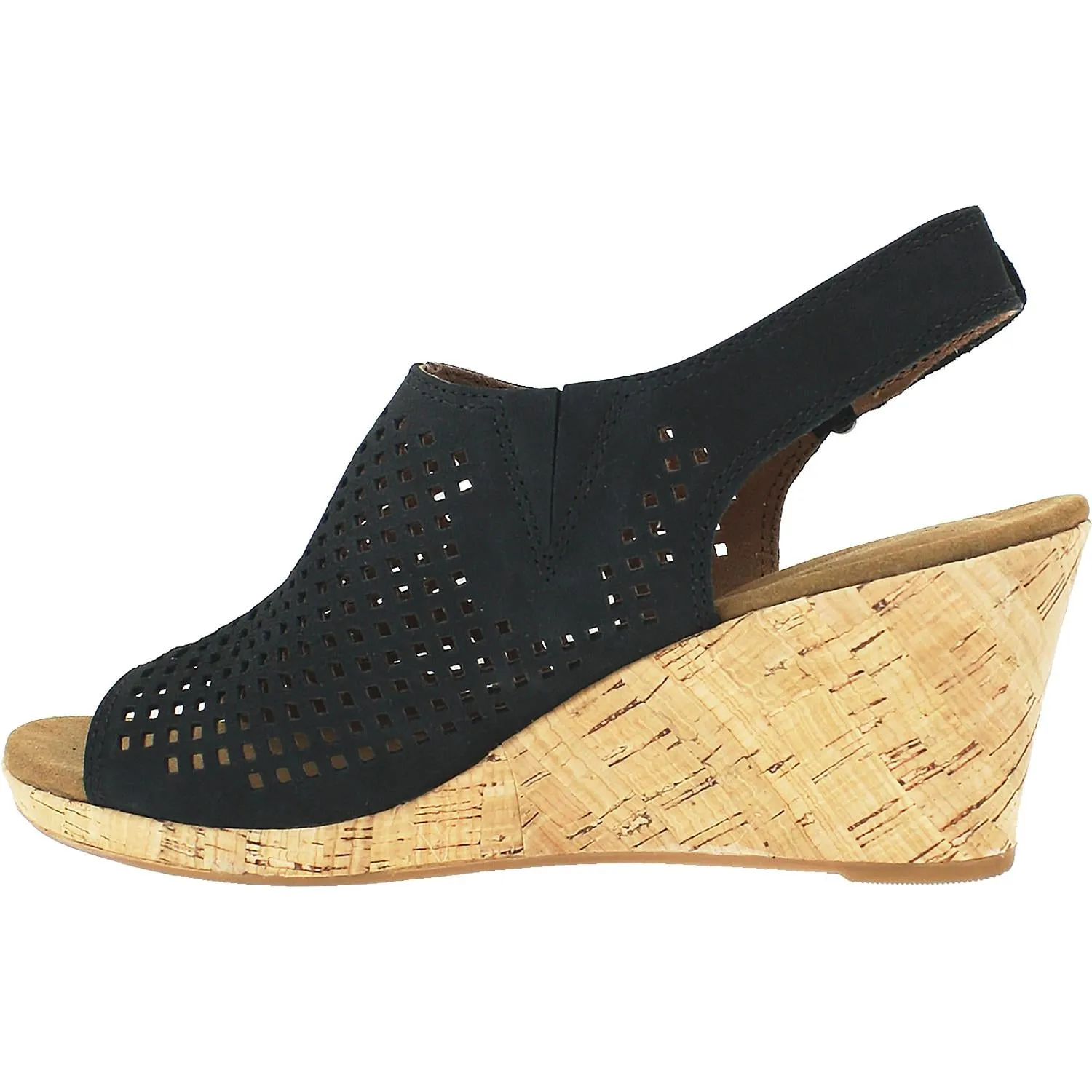 Women's Rockport Briah Perf Sling Black Nubuck