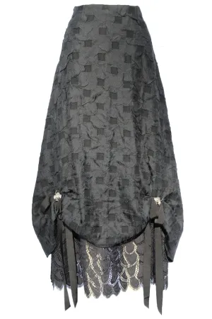 Wool Embellished Bee Ankle Length Skirt