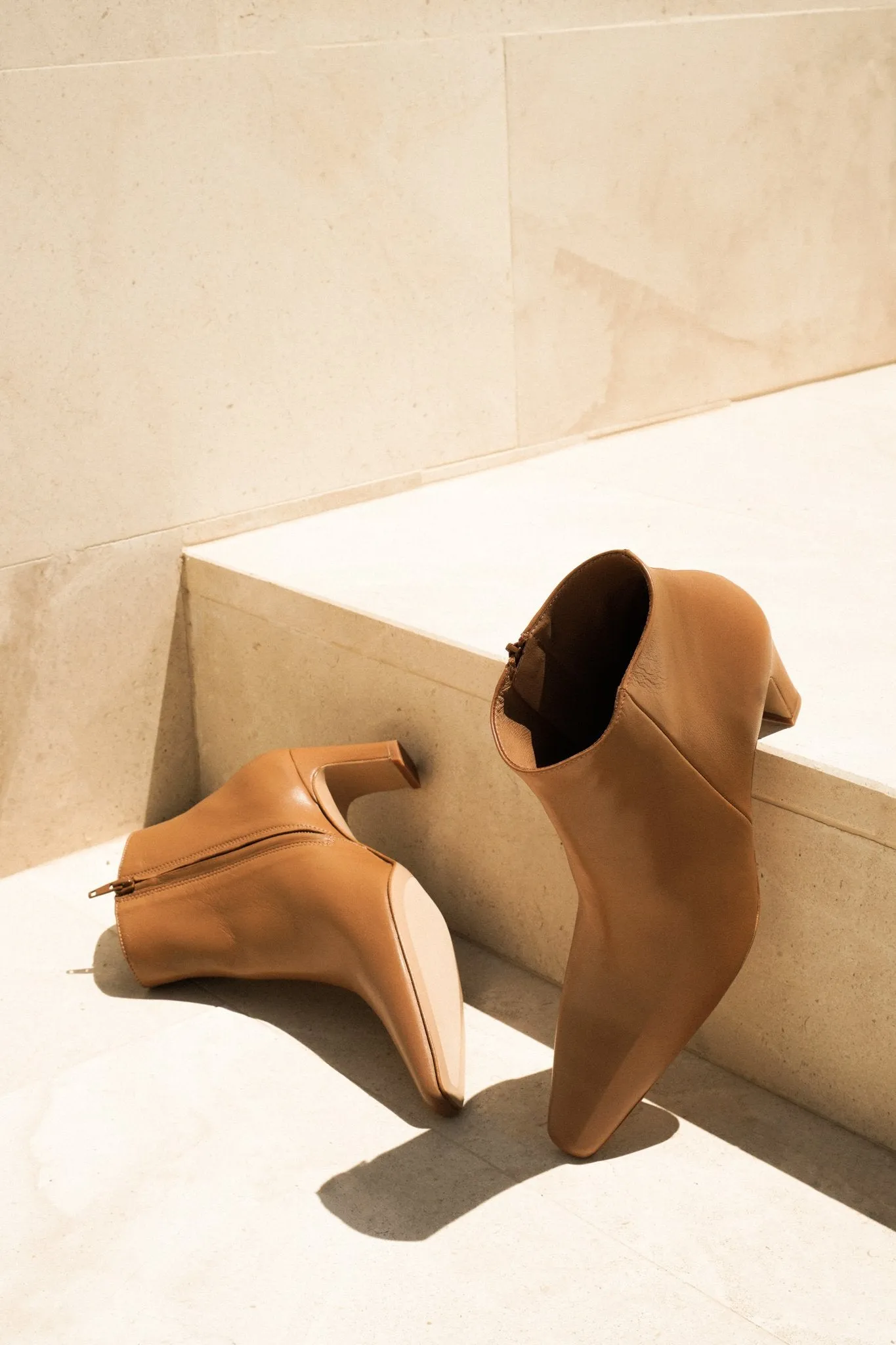 Xenia Leather Cognac Boots