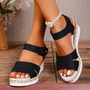 'Xenia' Wide Strap Wedges