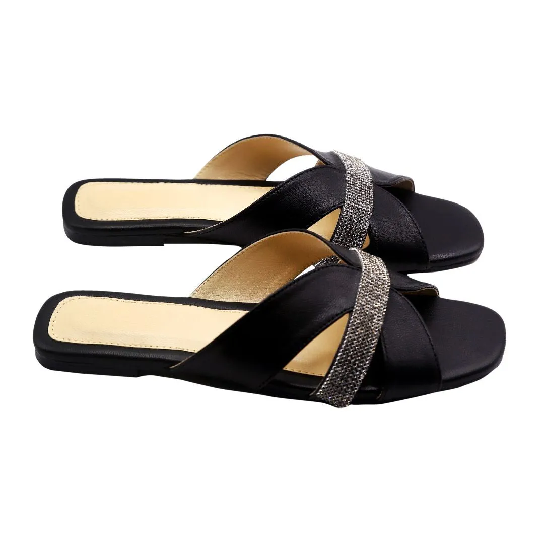ZAK Cross - Black - Nappa Leather Slides